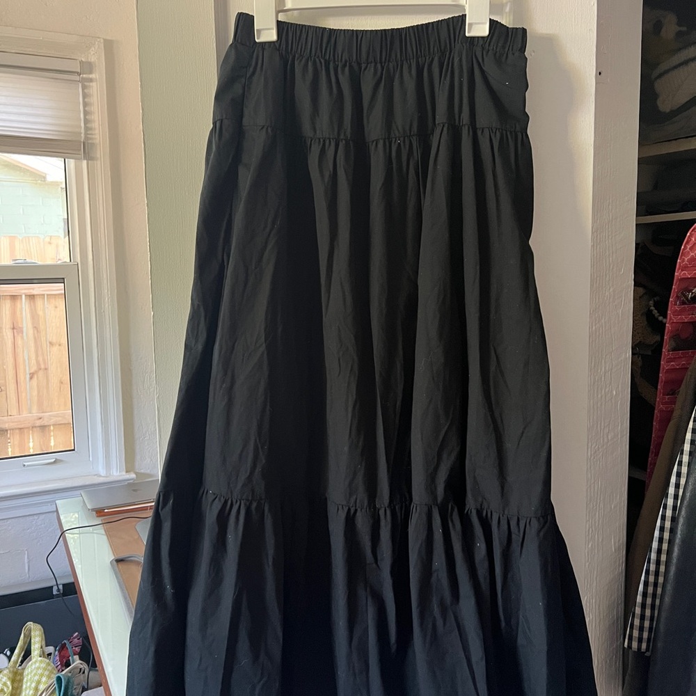 Abercrombie Black Tiered Maxi Skirt